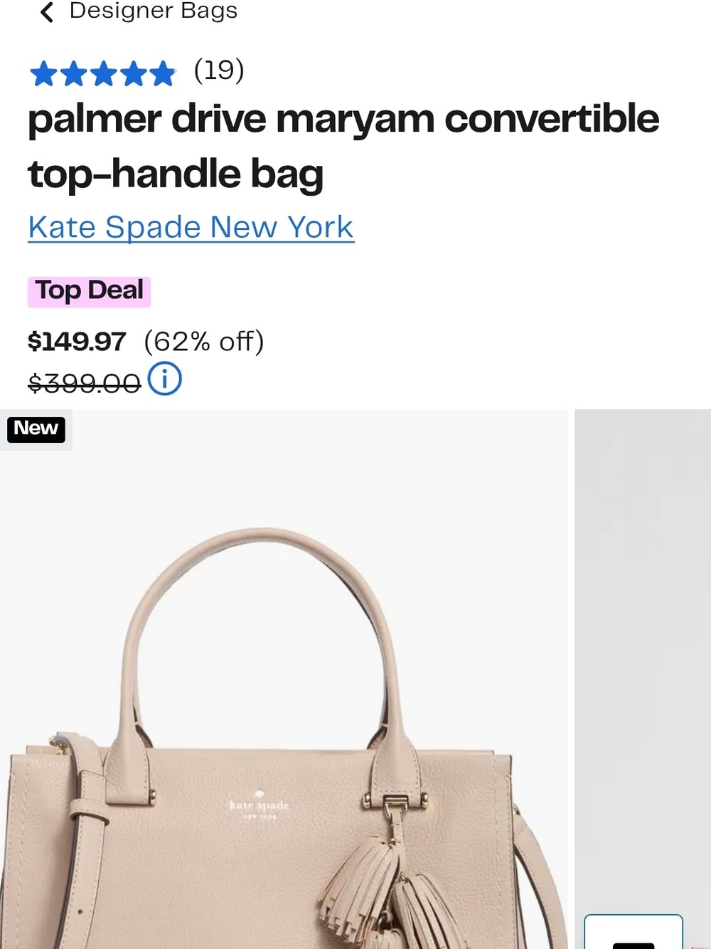 Kate Spade Pebbled Leather Satchel in Blush Tan - Picture 2 of 16